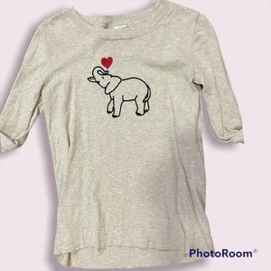 Elephant Embroidered J.Crew Crew Neck Sweater
